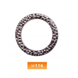 Кольцо пластиковое №116 блек никель 3.5 см (250 штук)