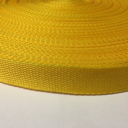 Тесьма-лента ременная 25мм желтый  (100 метров)