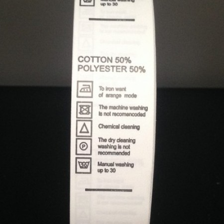 Этикетка состава накатанная 25мм Cotton 50% Polyester 50%  (100 метров)