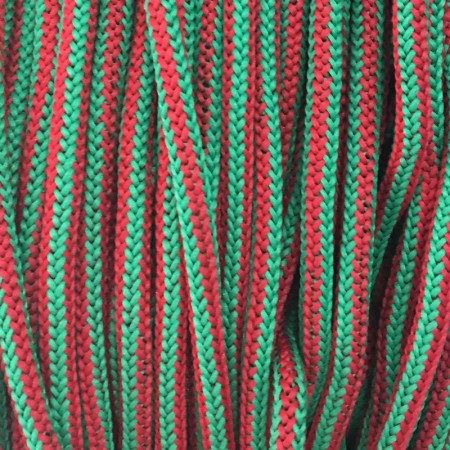 Шнур круглый 4мм наполнитель красно зеленый (200 метров)