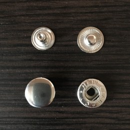 Кнопка металлическая 15мм Китай никель (1000 штук)