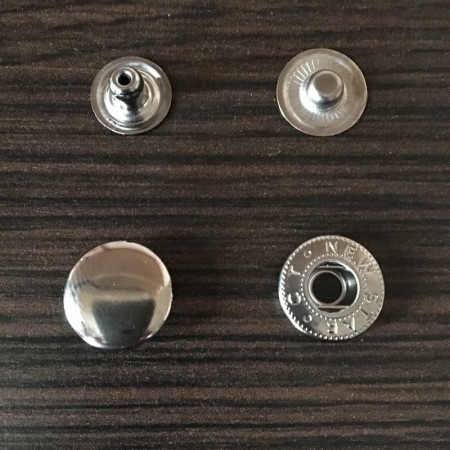 Кнопка металлическая 15мм Китай темный никель (1000 штук)