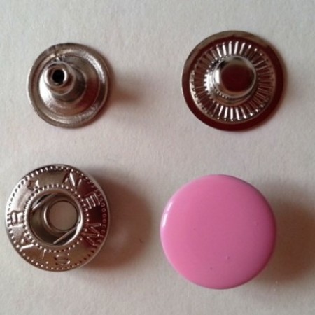 Кнопка металлическая 15 мм эмаль розовая №134 (720 штук)