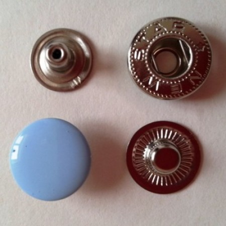 Кнопка металлическая 15 мм эмаль голубая №185 (720 штук)