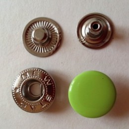 Кнопка металлическая 15 мм эмаль салатовая яркая №232 (720 штук)