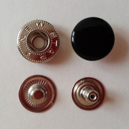 Кнопка металлическая 15 мм эмаль черная №322 (720 штук)