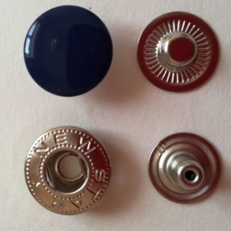Кнопка металлическая 15 мм эмаль синий темный №569 (720 штук)