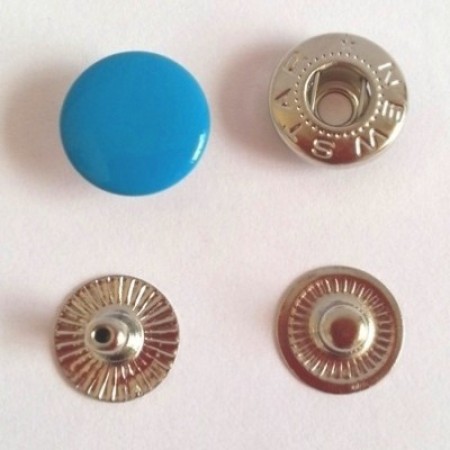 Кнопка металлическая 12,5 мм эмаль бирюза №274 (720 штук)