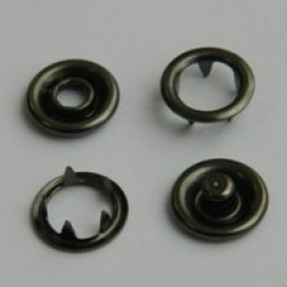 Кнопка трикотажная беби кольцо 9,5 мм турция темный никель (1440 штук)
