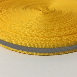 Тесьма светоотражающая 1см желтый (50 метров)