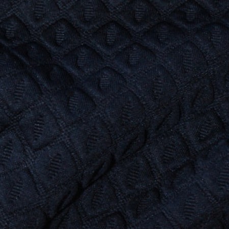 Ткань трикотаж стеганный ромб темно-синий (метр )