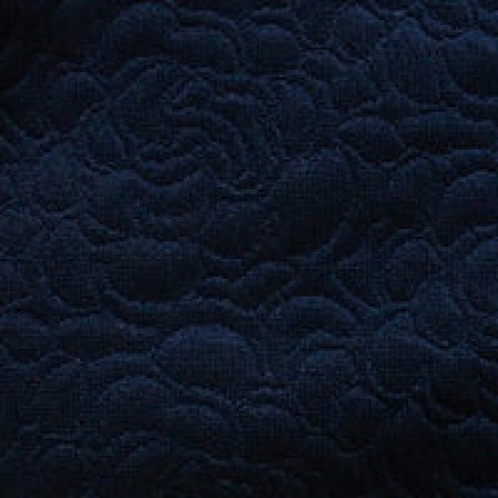 Ткань трикотаж стеганный розы темно-синий (метр )