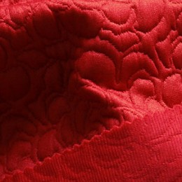 Ткань трикотаж стеганный розы красный (метр )