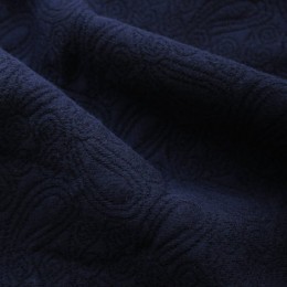 Ткань трикотаж стеганный огурцы темно-синий (метр )