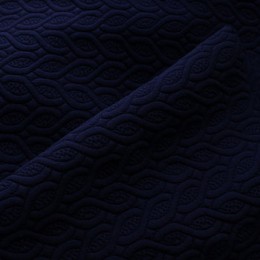 Ткань трикотаж стеганный косичка темно-синий (метр )
