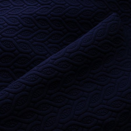 Ткань трикотаж стеганный косичка темно-синий (метр )