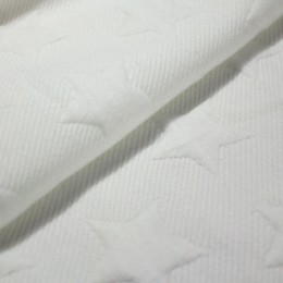 Ткань трикотаж стеганный звезды молочный (метр )