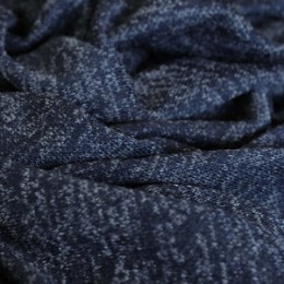 Ткань трикотаж софт меланж темно-синий (метр )