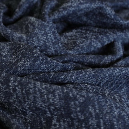 Ткань трикотаж софт меланж темно-синий (метр )
