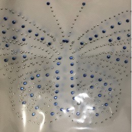 Рисунок стразы клеевой 20х15см бабочка синий (Штука)