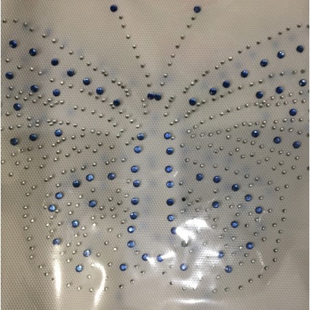 Рисунок стразы клеевой 20х15см бабочка синий (Штука)