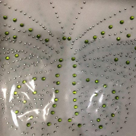 Рисунок стразы клеевой 20х15см бабочка салатовый (Штука)