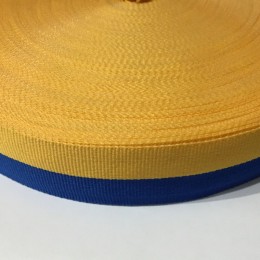Тесьма репсовая производство 30мм желтая синяя Украина (50 метров)