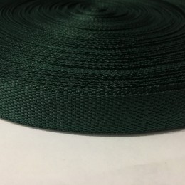 Тесьма-лента ременная 25мм зеленый темный (100 метров)