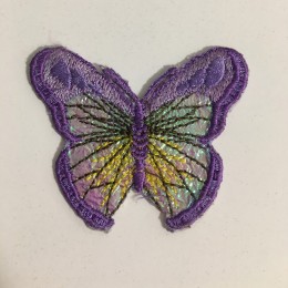Вышивка апликация бабочка 4х3см фиолетовый  (Штука)