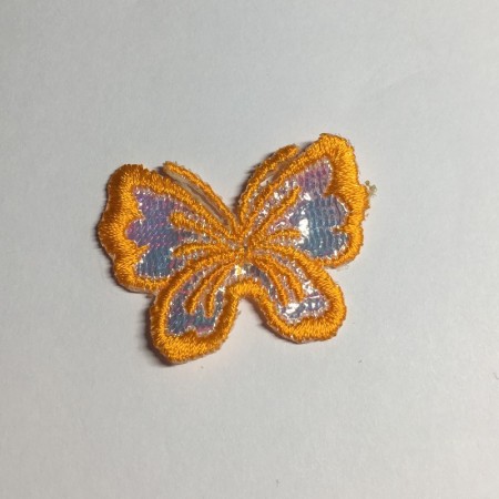 Вышивка апликация бабочка 4х3см оранжевый (Штука)