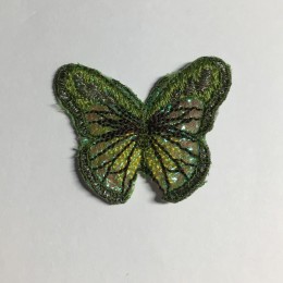 Вышивка апликация бабочка 4х3см зеленый (Штука)