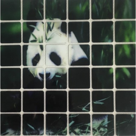 Рисунок квадраты клеевой панда 15х13см  (Штука)