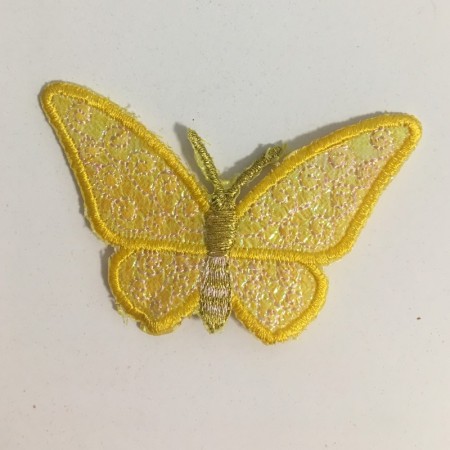 Вышивка апликация бабочка 7х5см желтый (Штука)