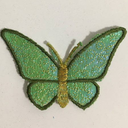 Вышивка апликация бабочка 7х5см зеленый (Штука)