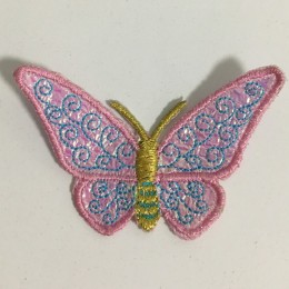Вышивка апликация бабочка 7х5см розовый (Штука)