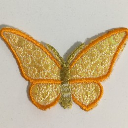 Вышивка апликация бабочка 7х5см оранжевый (Штука)