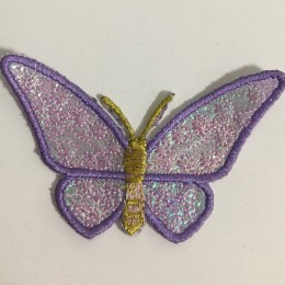 Вышивка апликация бабочка 7х5см фиолетовый (Штука)