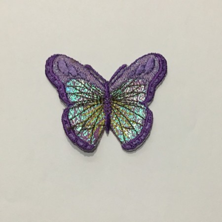 Вышивка апликация бабочка 6х5см фиолетовый (Штука)