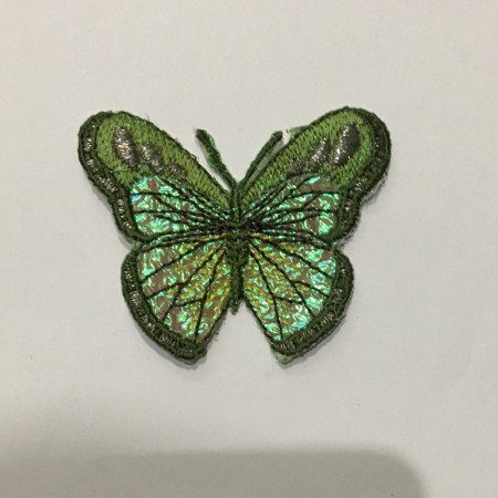 Вышивка апликация бабочка 6х5см зеленый (Штука)