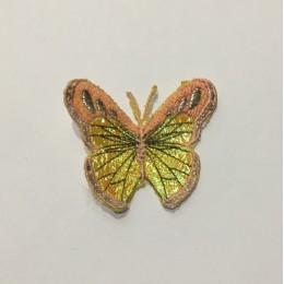 Вышивка апликация бабочка 6х5см персик (Штука)