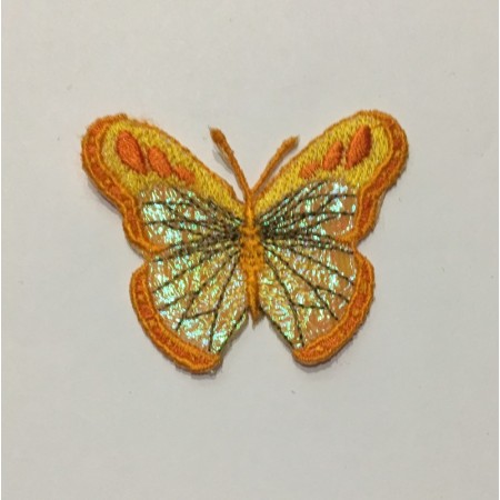 Вышивка апликация бабочка 6х5см оранжевый (Штука)