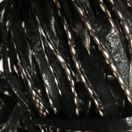 Кант лаковый кожезаменитель косичка ручной стежок коричнева нить (30 метров)