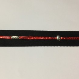Тесьма декоративная 2,5см лак красный крабик (метр )