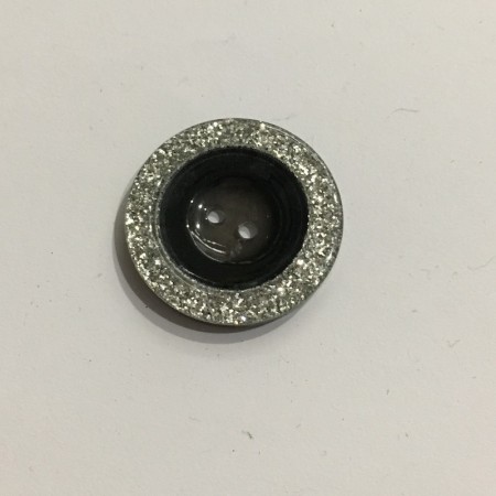 Пуговица пришивная 3593 черная с серебром 48 (30мм) (Штука)