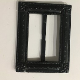 Пряжка пластиковая декоративная прямоугольная черная "Солнце" 6 см (Штука)