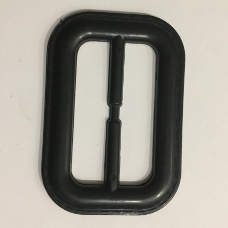 Пряжка пластиковая декоративная черная прямоугольник закругленный шов 6,5см (Штука)