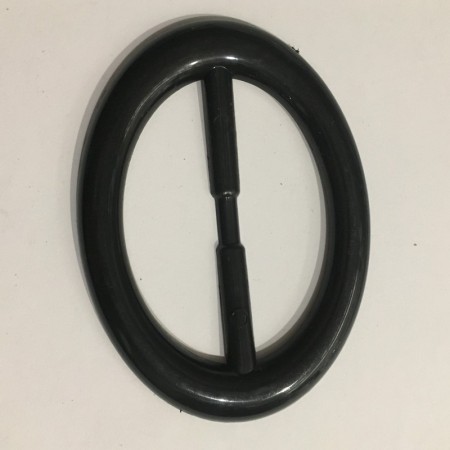 Пряжка пластиковая декоративная черная овал большой гладкий 6,8см  (Штука)