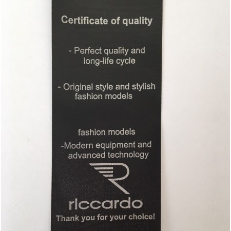 Этикетка накатанная 45мм (составник) Riccardo Certificate of quality заказная (100 метров)