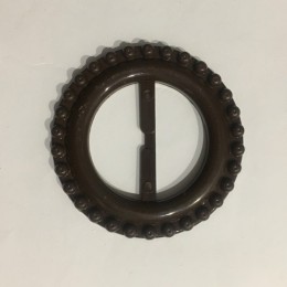 Пряжка пластиковая декоративная круглая коричневая "Шарики" 4,5см (Штука)