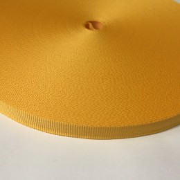 Тесьма репсовая производство 10мм желтая (50 метров)